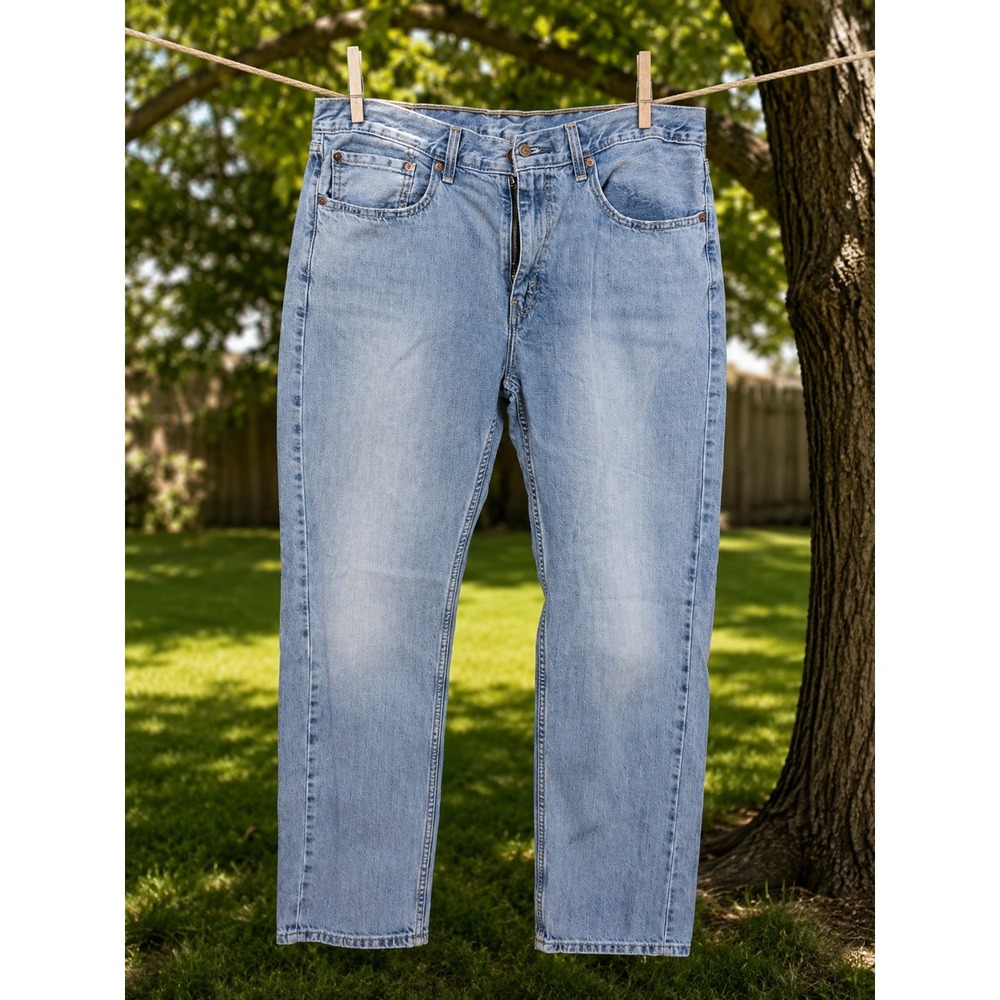 Levi's 505 Regular Fit‎ Jeans Men's 36x34 Light Wash Straight Leg Denim